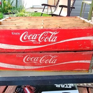 Vintage Coca Cola Coke Red Wood 24 Bottle Crate Wooden Carrier